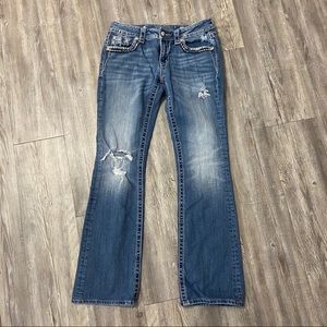 NWOT Miss Me Signature Boot Cut Distressed Jeans